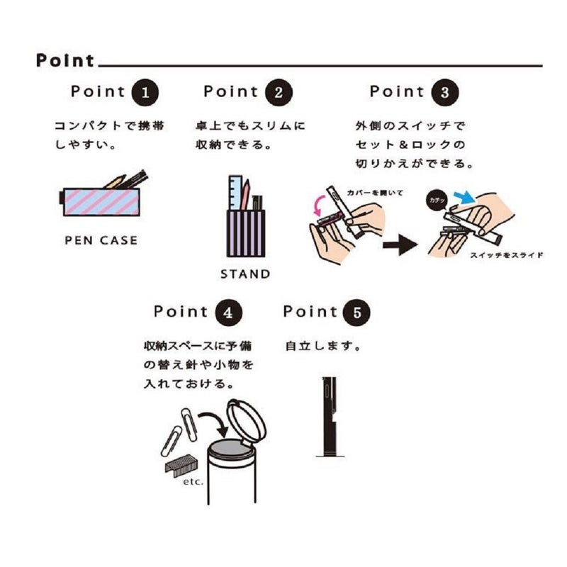 Sunstar Pen Type Stapler Stickyle, Navy Blue (S4763238) - Image 5